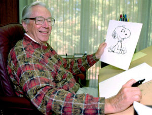 Charles-Schulz-Snoopy-drawing-Peanuts-1995