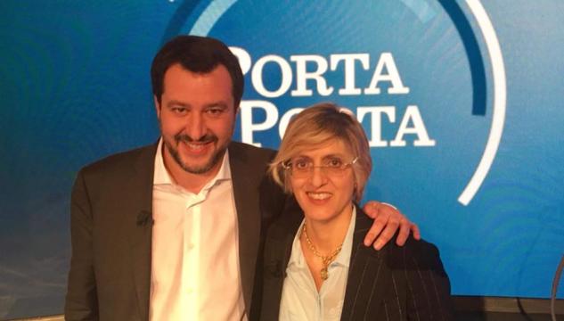 Giulia-Bongiorno-e-Matteo-Salvini-a-Porta-a-Porta