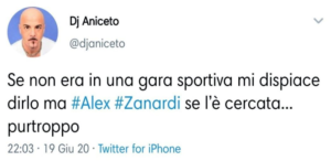 dj-aniceto-zanardi-incidente-tweet-cancellato