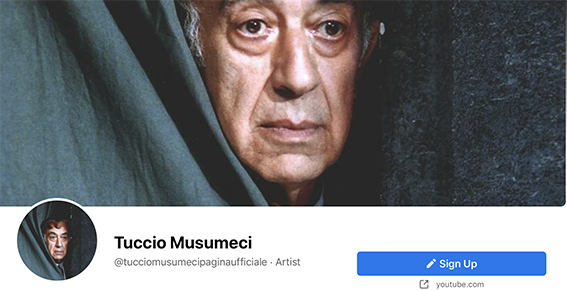 Tuccio Musumeci copertina facebook del profilo ufficiale dell'attore