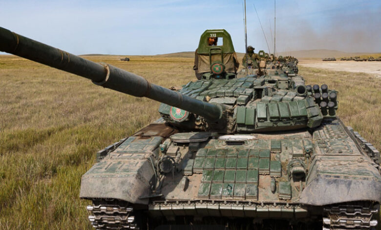 guerra distrutti carri armati veicoli militari Zaporizhya