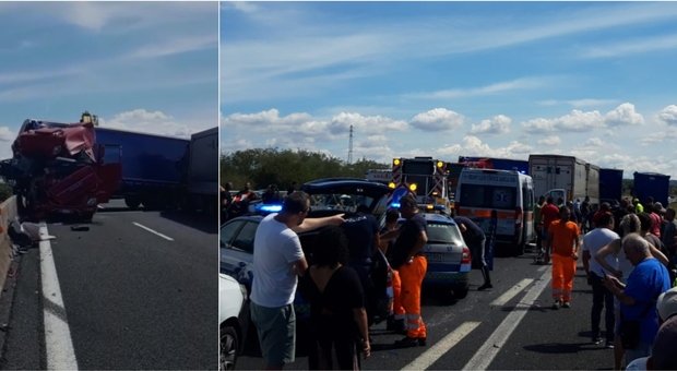 incidente stradale a1 camion