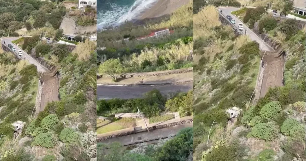 frana ischia rottura condotta idrica video