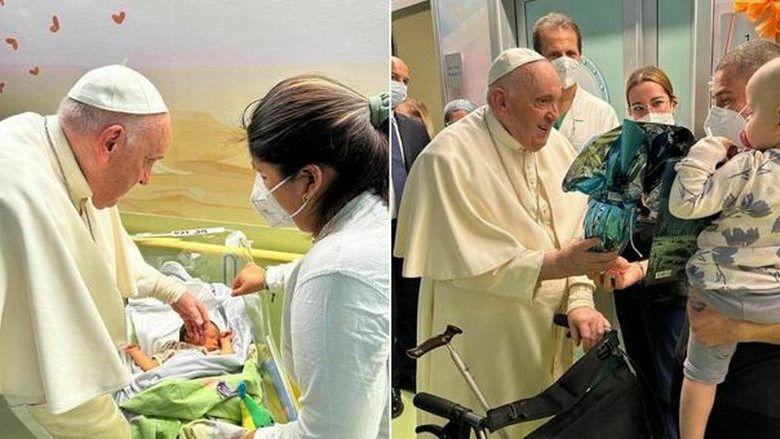 roma papa francesco battezza bambino