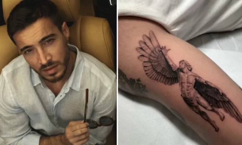 Antonino Spinalbese tatua Icaro braccio