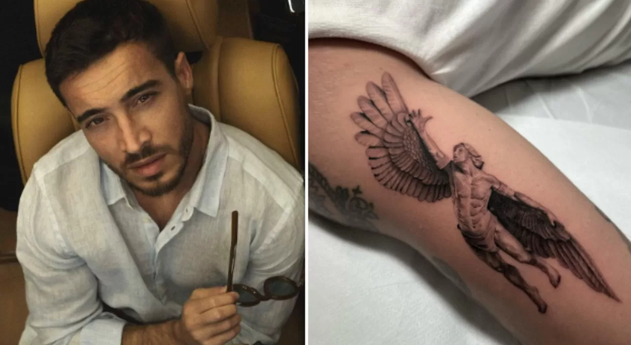 Antonino Spinalbese tatua Icaro braccio