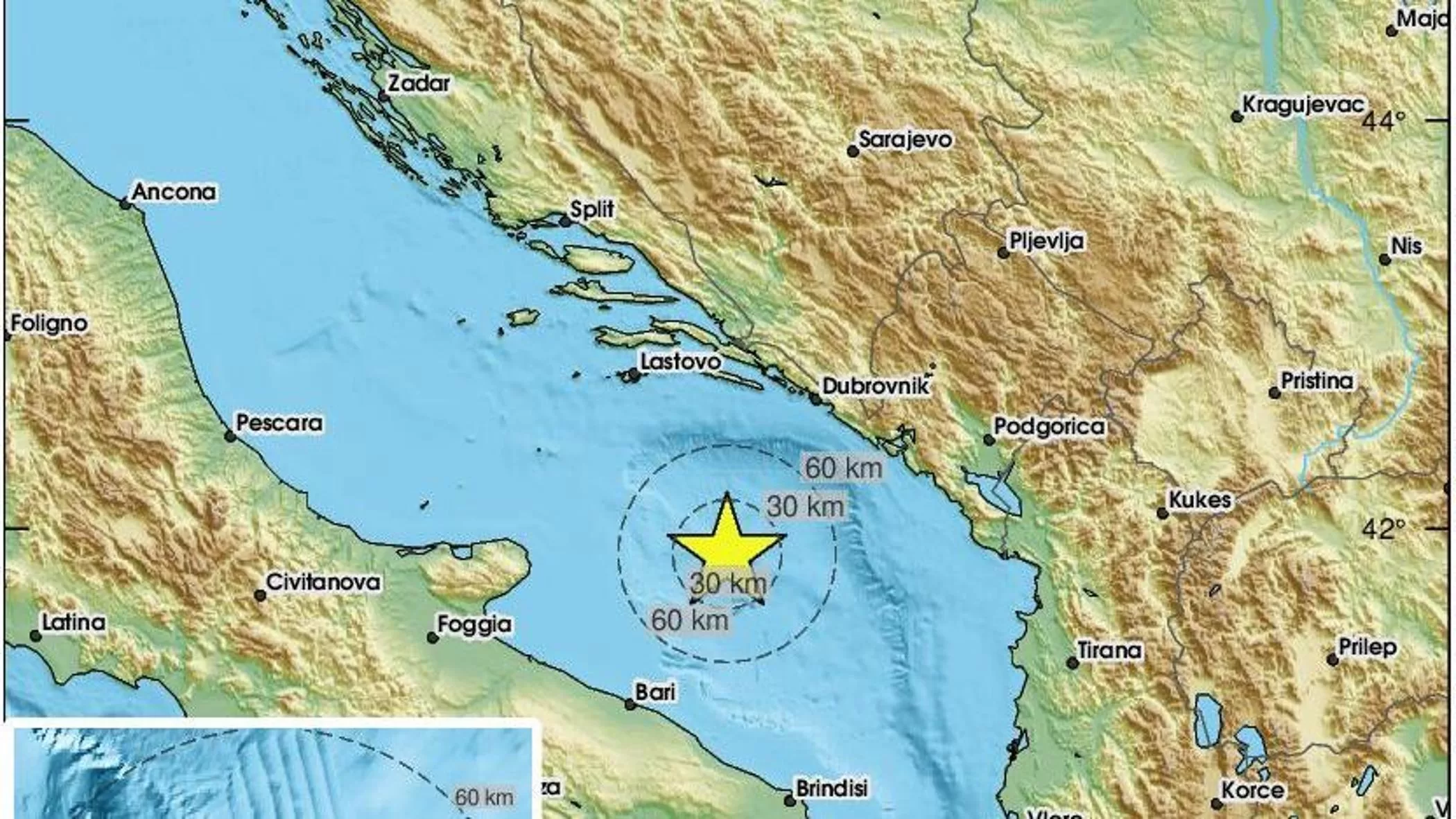 terremoto mare adriatico oggi 23 febbraio